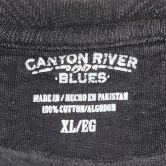 Canyon River Blues Women’s Size XL Black T Shirt 100% Cotton Short Sleeve - Picture 3 of 5